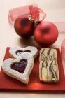 Biscuits rayés pour Noël — Photo de stock