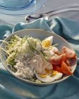 Stockfish puree with eggs — Stock Photo