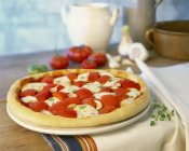 Пицца с помидорами и моцареллой — стоковое фото
