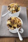 Chocolate bread and butter pudding — Stock Photo