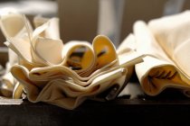 Closeup view of fabric napkins and cutlery — Stock Photo
