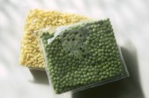 Package of Frozen Peas and Corn — Stock Photo