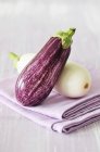 Striped purple and white aubergines — Stock Photo