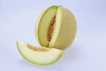 Melón melón con rebanada - foto de stock
