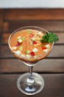 Gazpacho in a cocktail glass — Stock Photo