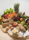 Fresh vegetables on wooden desk — Stock Photo