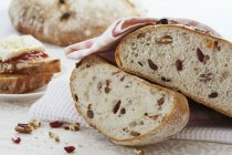 Nut bread with cranberries — Stock Photo