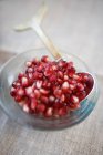 Pomegranate Seeds in Bowl — Stock Photo
