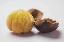 Roasted and peeled Sweet chestnut — Stock Photo