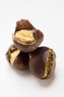 Three sweet chestnuts — Stock Photo