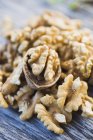 Heap of shelled walnuts — Stock Photo