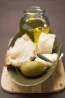 Parmesan and olive oil — Stock Photo