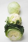 Cauliflower and savoy cabbage — Stock Photo