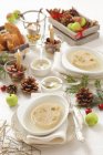 Elevated view of jellied fish and raisin Galantine for Christmas dinner — Stock Photo