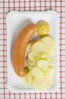 Frankfurter with potato salad — Stock Photo