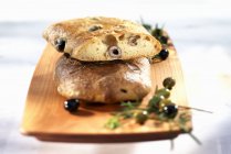 Ciabatta with olives and Parmesan — Stock Photo