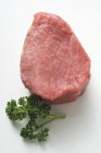 Beef fillet with fresh parsley — Stock Photo