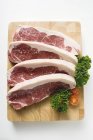 Sirloin steaks on board — Stock Photo