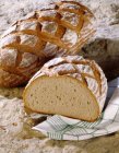 Pane con pezzo di pane tagliato — Foto stock