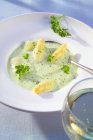 Creamed asparagus soup — Stock Photo