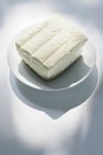 Pedaço de tofu na placa — Fotografia de Stock