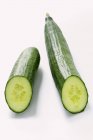 Halved green Cucumber — Stock Photo