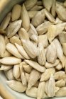 Closeup top view of sunflower seeds in bowl — Stock Photo