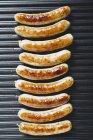 Diverse salsicce alla griglia — Foto stock