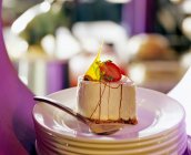 Decorated Small cheesecake — Stock Photo