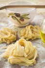 Homemade ribbon pasta — Stock Photo