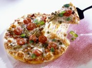 Pizza con verduras y queso - foto de stock