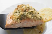 Baked salmon fillet gratin — Stock Photo