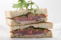 Tuna sandwiches with rocket — Stock Photo