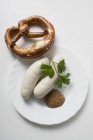 Weisswurst білий ковбас — стокове фото