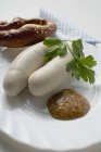 Salchichas blancas Weisswurst - foto de stock