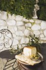 Käse mit Oliven und Olivenöl — Stockfoto