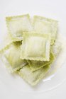 Homemade green ravioli pasta — Stock Photo