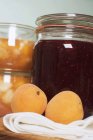 Apricot jam and berry jam — Stock Photo