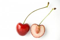 Fresh halved cherry — Stock Photo