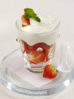 Layered strawberry and dessert — Stock Photo