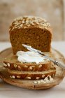 Wholemeal bread with cheese — Stock Photo