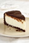 Piece of chocolate cheesecake — Stock Photo