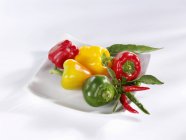 Peperoni colorati e peperoncini — Foto stock