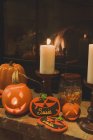 Осенние Хэллоуинские украшения — стоковое фото