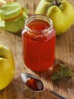 Quince jelly in jar — Stock Photo