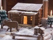 Gingerbread log cabin — Stock Photo