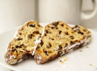 Slices of christmas stollen — Stock Photo