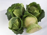 Four savoy cabbages — Stock Photo