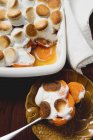 Sweet potato and marshmallow gratin — Stock Photo