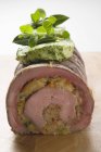 Stuffed beef roulade with herb butter — Stock Photo